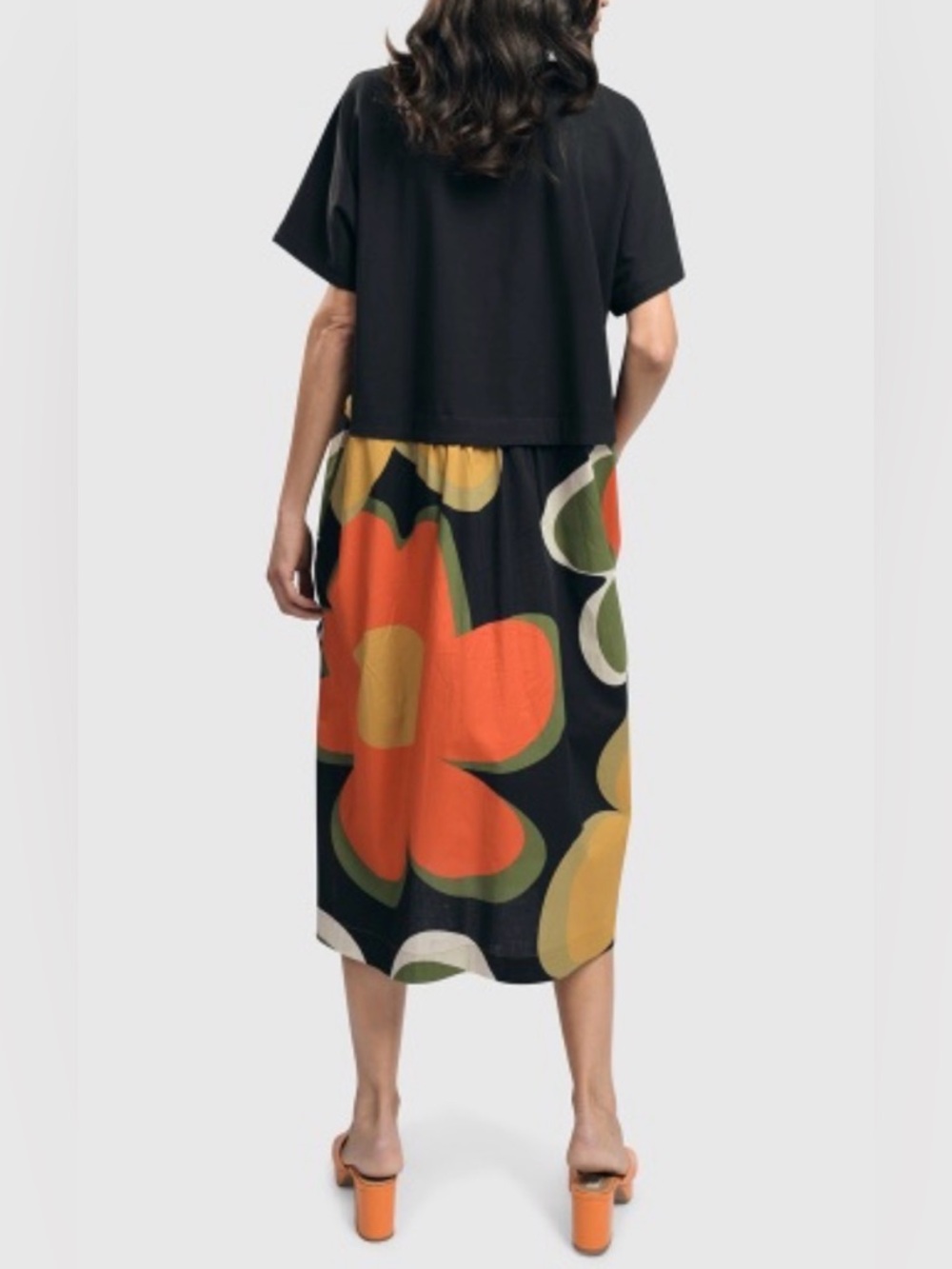 Alembika Dress XL Colorful Floral Midi Dress Lagenlook Oversized Art To Wear NWT - Picture 9 of 9
